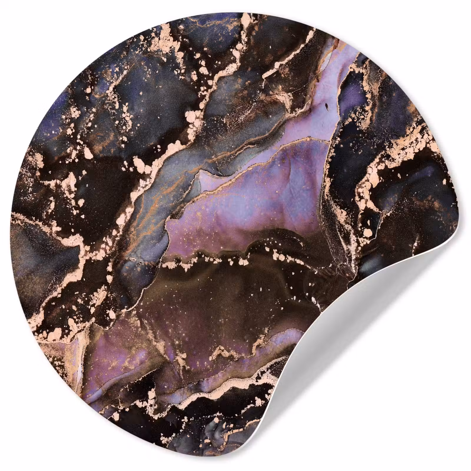 Behangcirkel - Marmer - Goud - Roze — 1