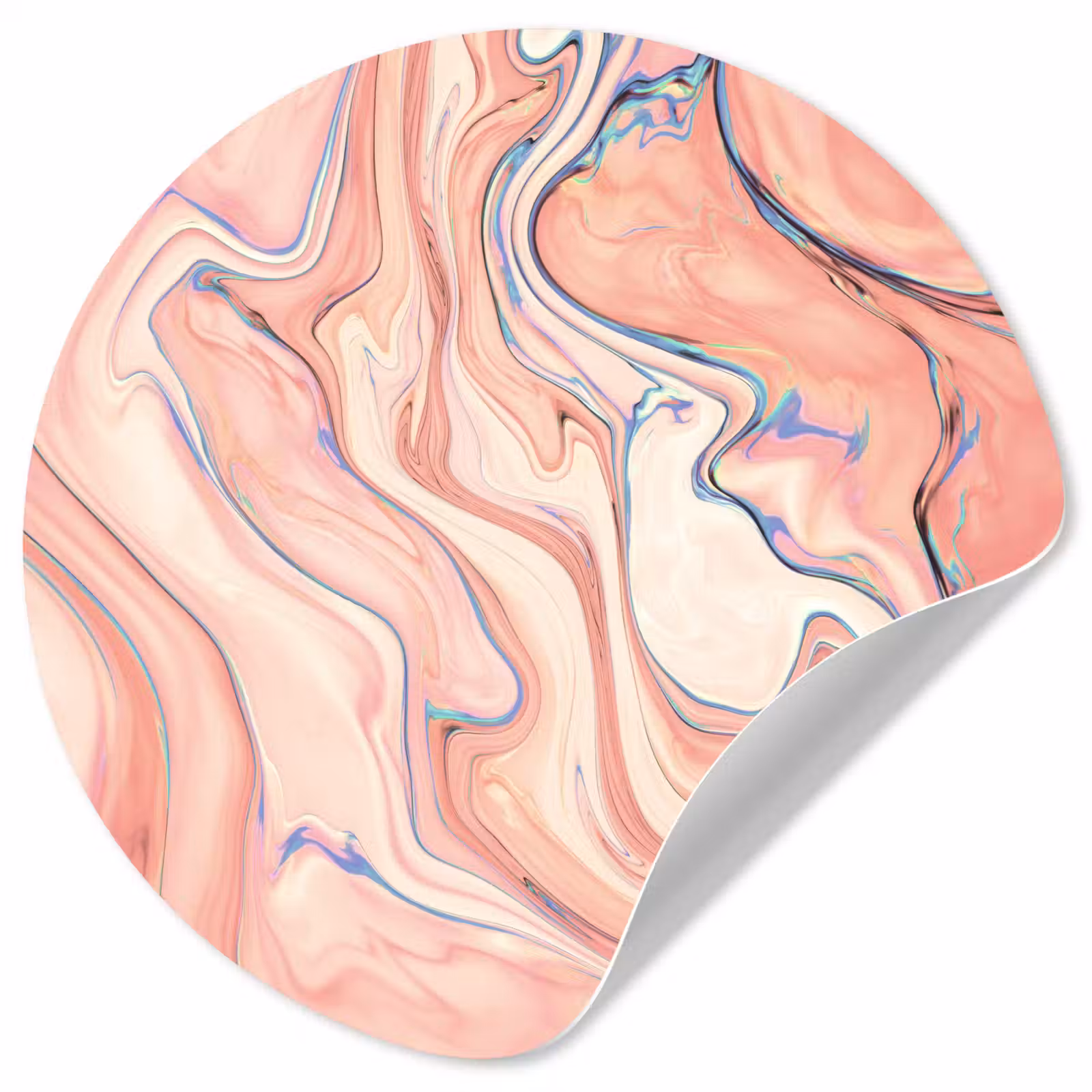 Behangcirkel - Marmer - Pastel - Roze - Blauw - Marmerlook - Abstract — 1