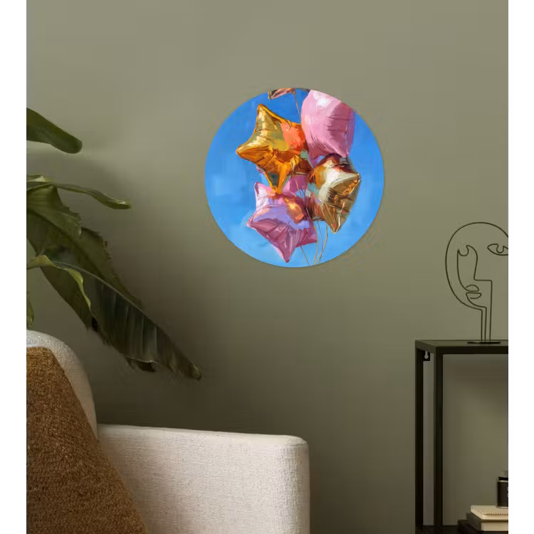 Behangcirkel - Ballonnen - Goud - Stervorm - Roze — 3