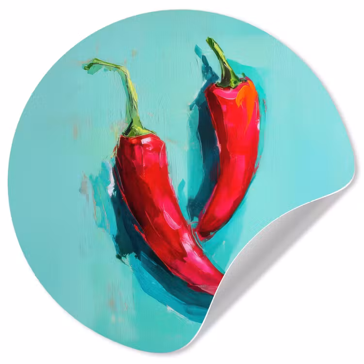 Behangcirkel - Chilipepers - Geverfd - Rood — 1