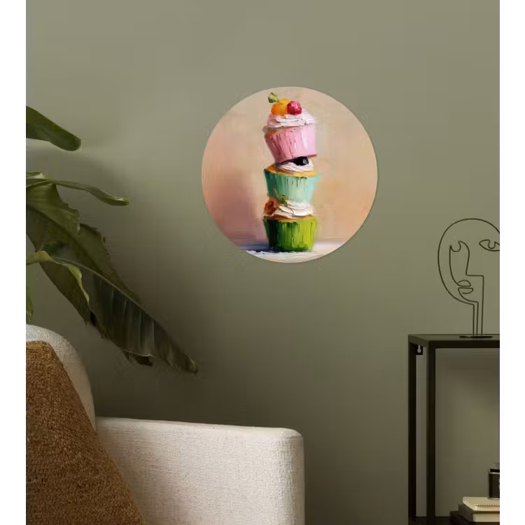Behangcirkel - Cupcakes - Gestapeld - Kleurrijk - Fruit — 3