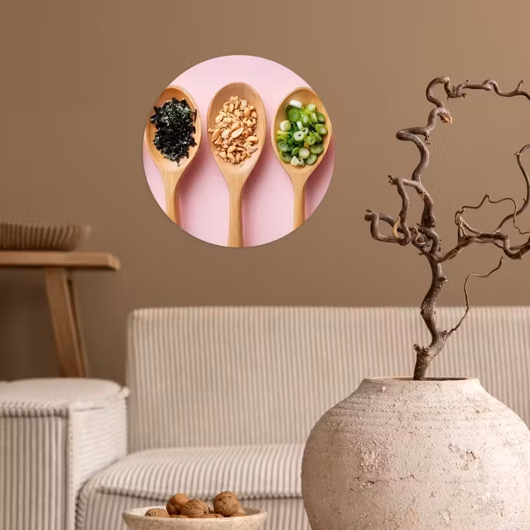 Behangcirkel - Ingrediënten - Lepels - Hout - Roze — 2
