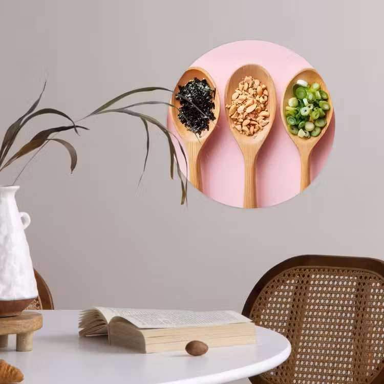 Behangcirkel - Ingrediënten - Lepels - Hout - Roze — 4