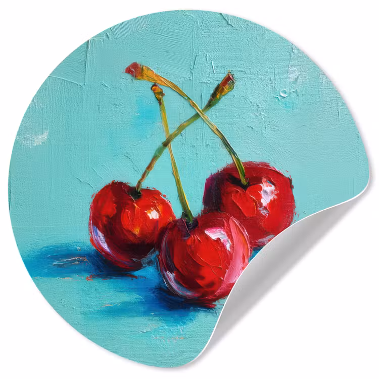 Behangcirkel - Kersen - Rood - Drie - Geverfd — 1