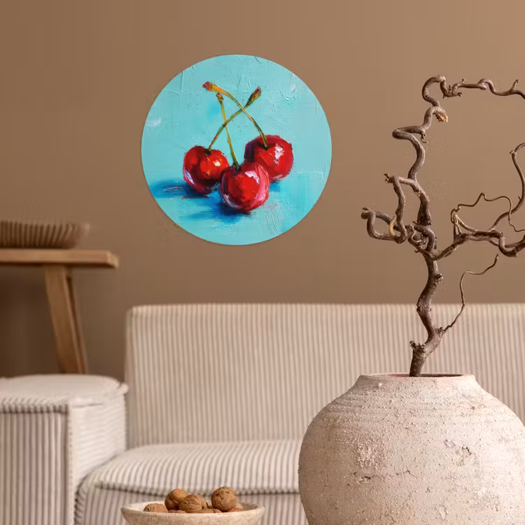 Behangcirkel - Kersen - Rood - Drie - Geverfd — 2