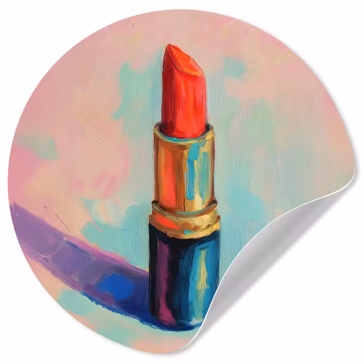 Behangcirkel - Lippenstift - Rood - Penseelstreken — 1