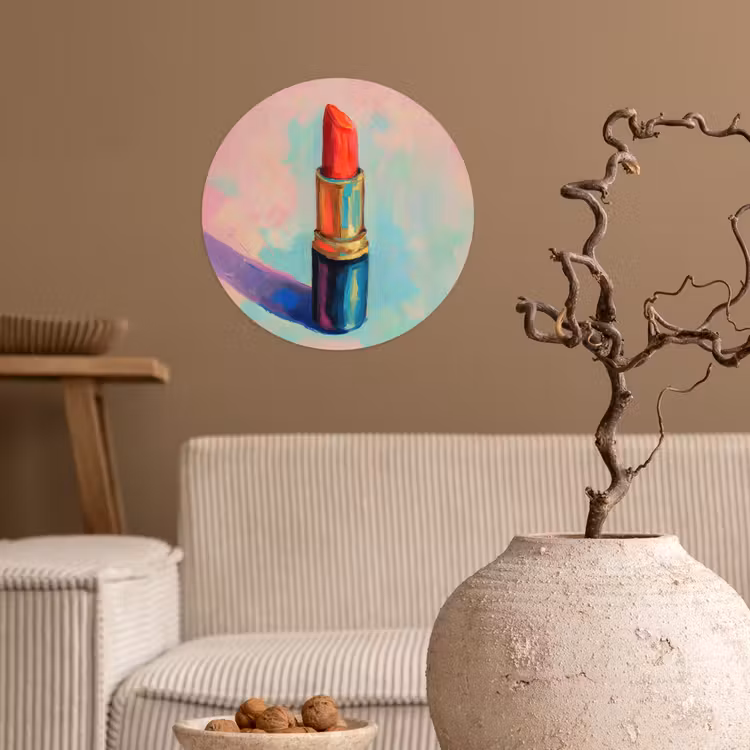 Behangcirkel - Lippenstift - Rood - Penseelstreken — 2