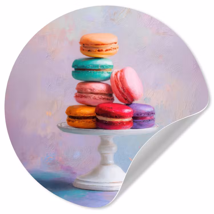 Behangcirkel - Macarons - Schaal - Pastel - Kleurrijk — 1