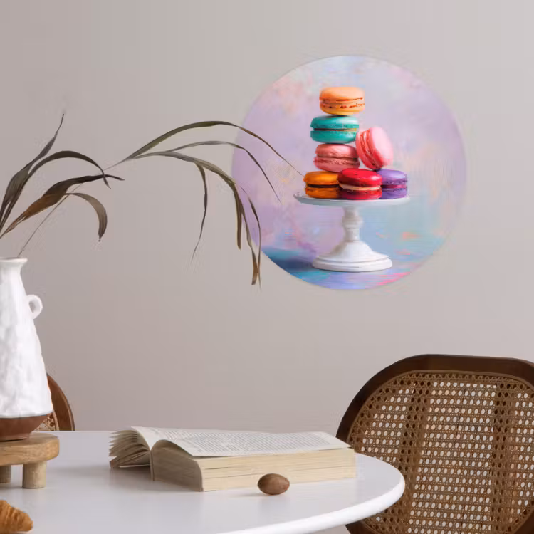 Behangcirkel - Macarons - Schaal - Pastel - Kleurrijk — 4