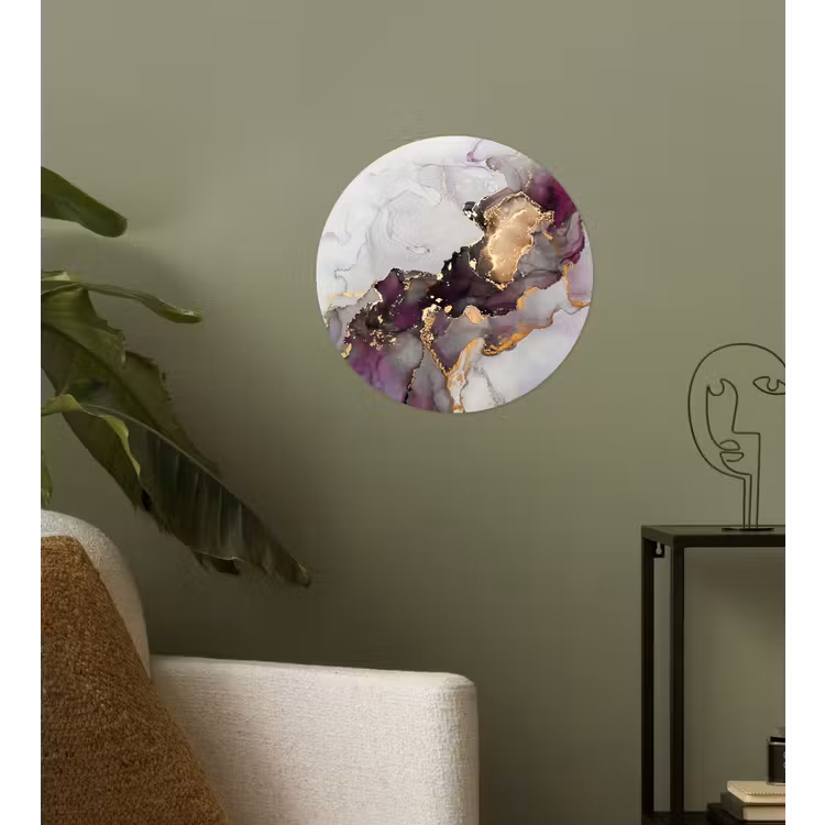 Behangcirkel - Marmer - Abstract - Goud - Paars — 3