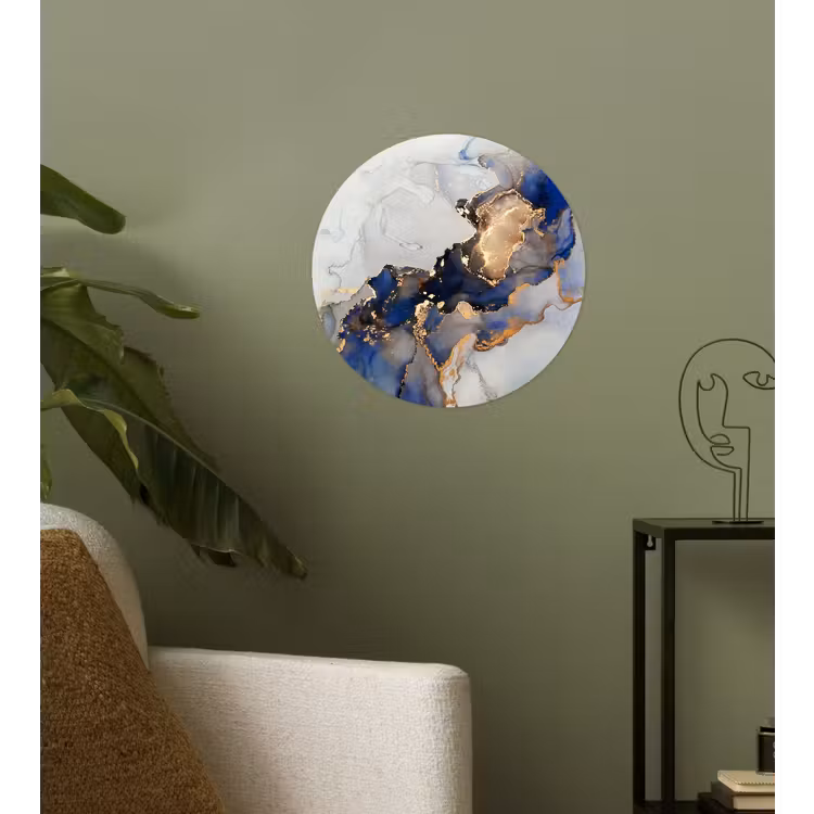 Behangcirkel - Marmer - Blauw - Goud — 3