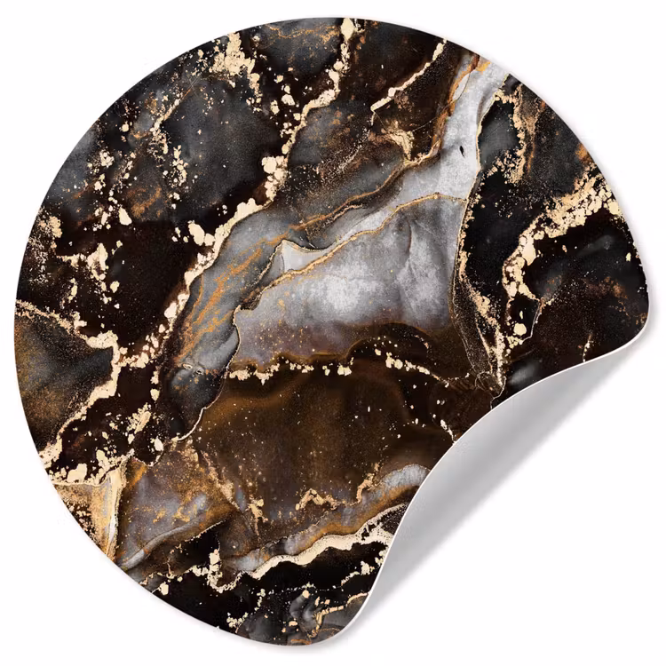 Behangcirkel - Marmer - Goud - Glitter - Luxe — 1