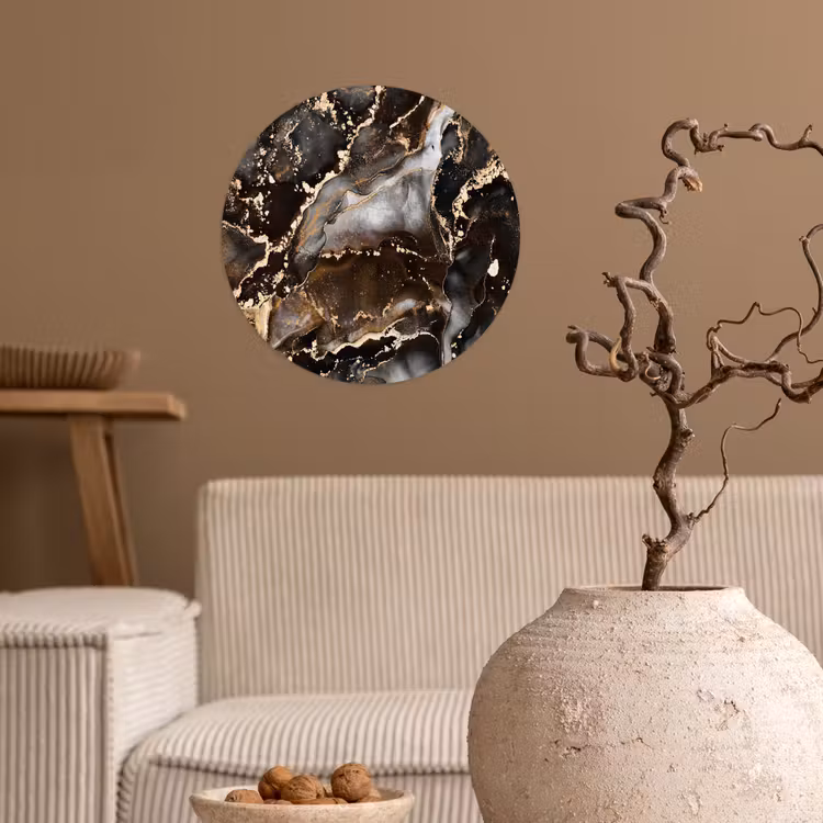 Behangcirkel - Marmer - Goud - Glitter - Luxe — 2