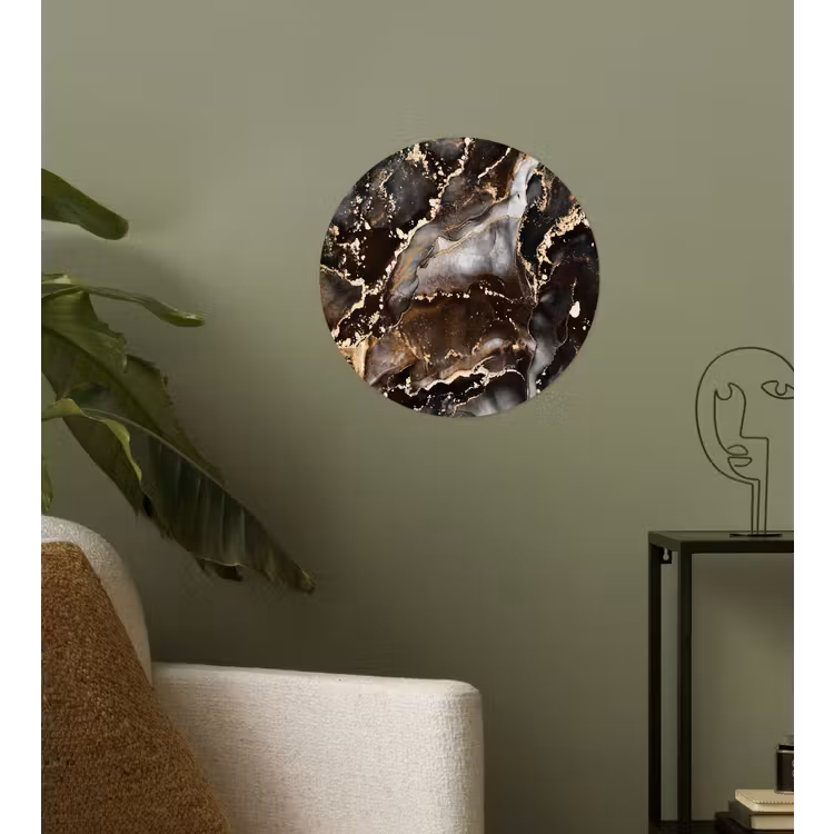 Behangcirkel - Marmer - Goud - Glitter - Luxe — 3