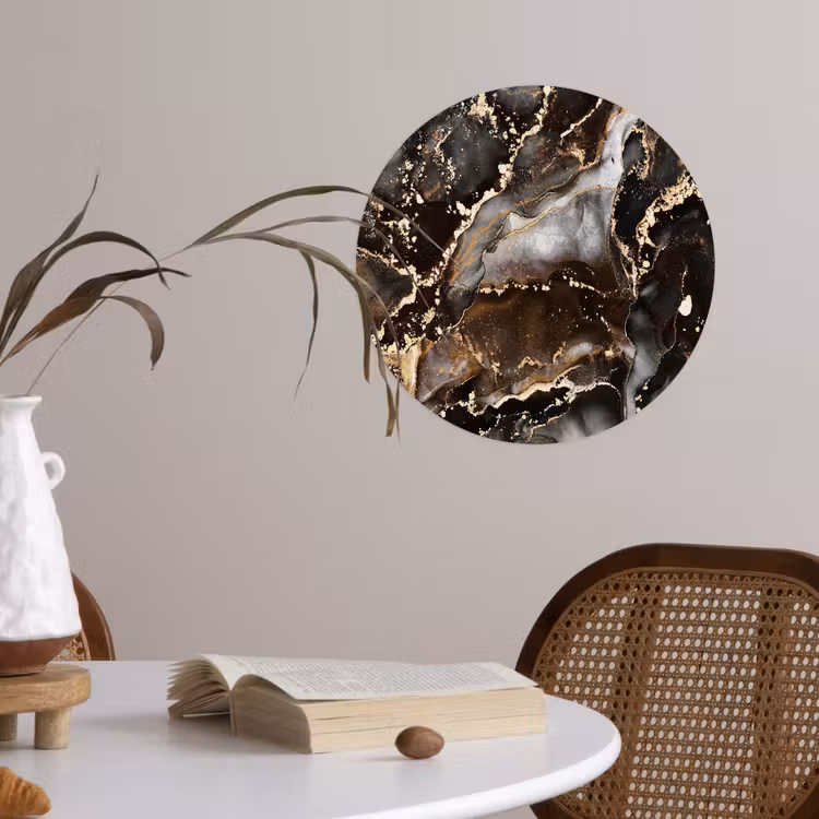 Behangcirkel - Marmer - Goud - Glitter - Luxe — 4