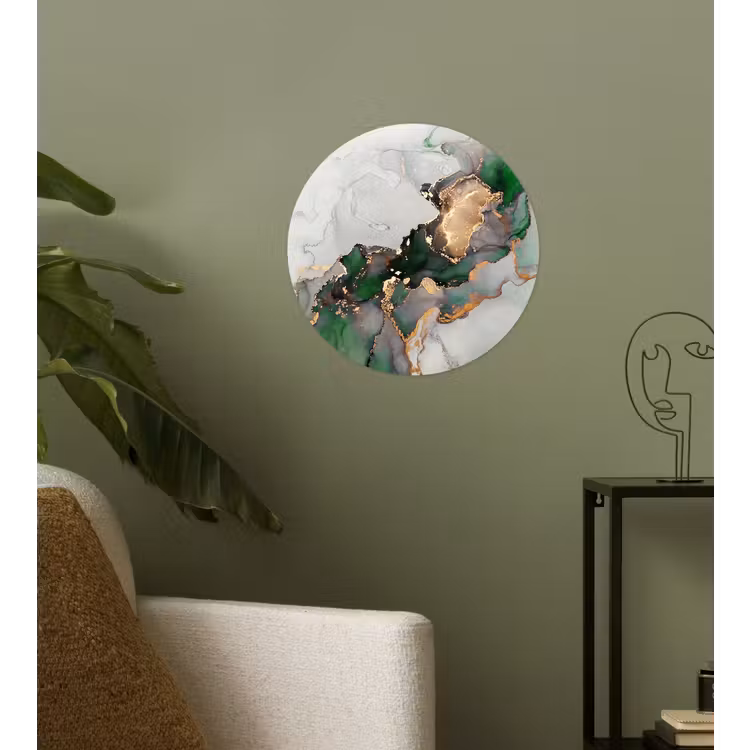 Behangcirkel - Marmer - Goud - Groen - Luxe — 3