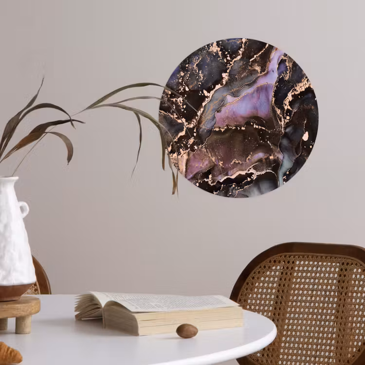 Behangcirkel - Marmer - Goud - Roze — 4