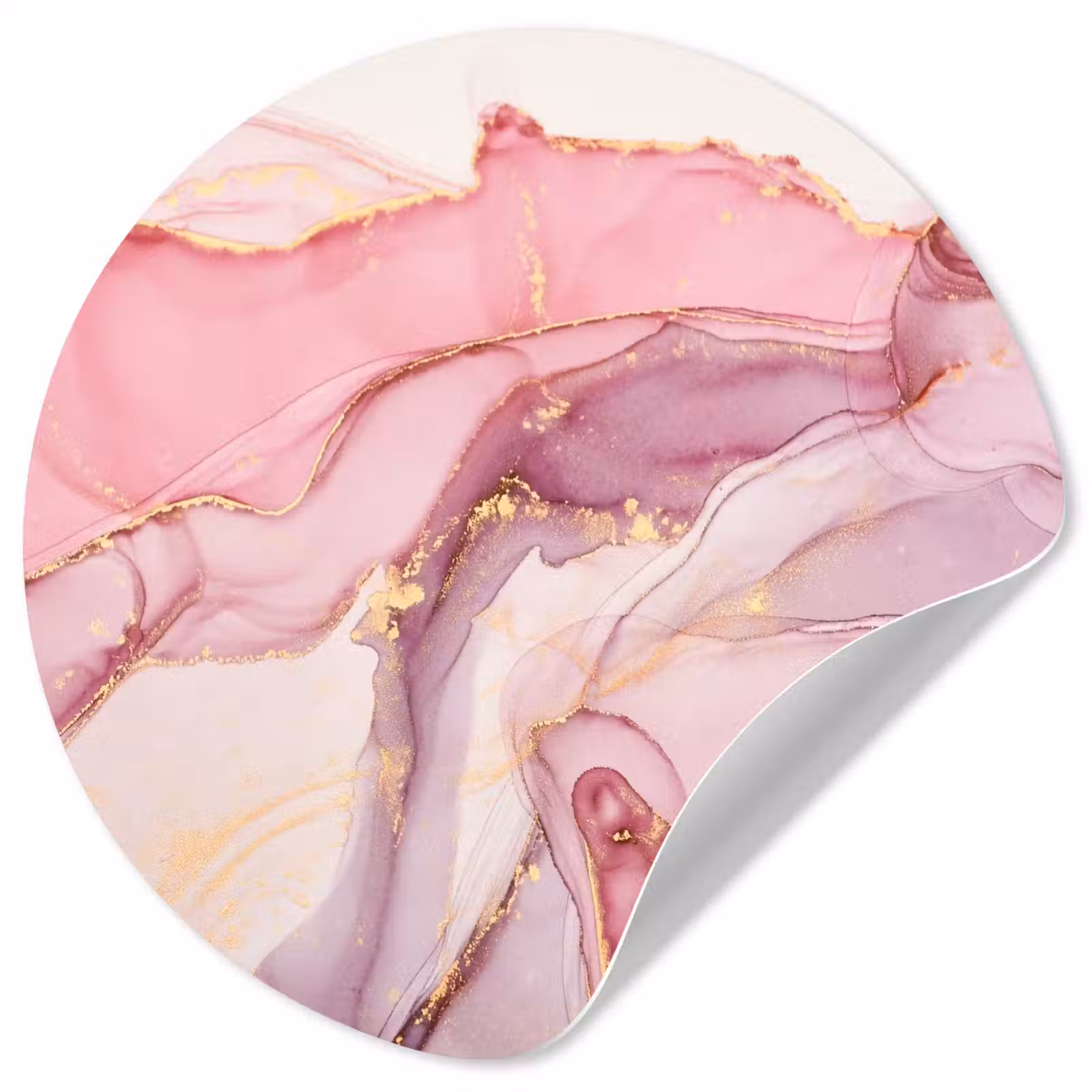 Behangcirkel - Goud - Marmer - Roze — 1