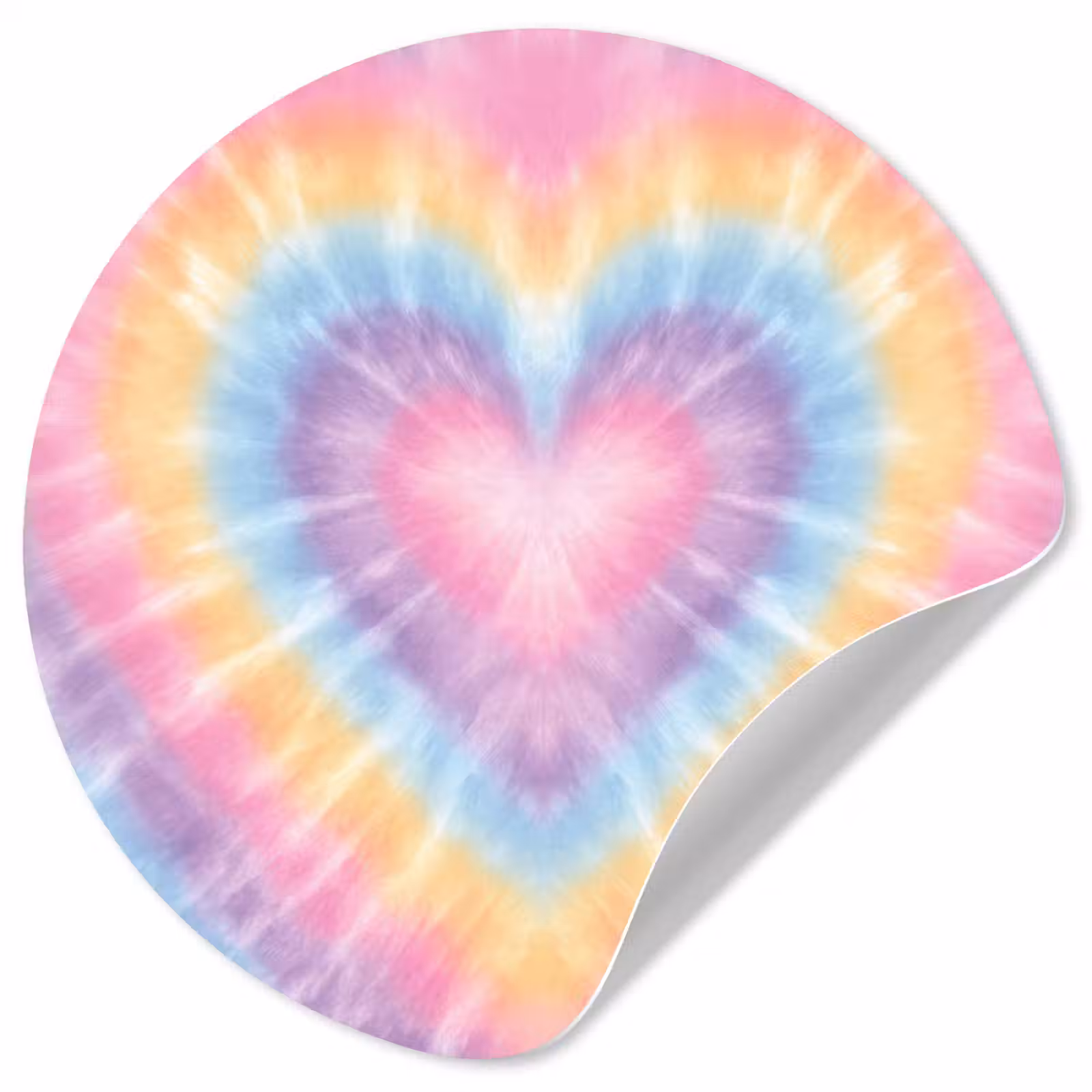 Behangcirkel - Hartvorm - Pastelkleuren - Tie Dye — 1