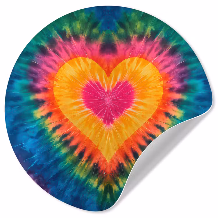 Behangcirkel - Hart - Tie Dye - Kleurrijk — 1