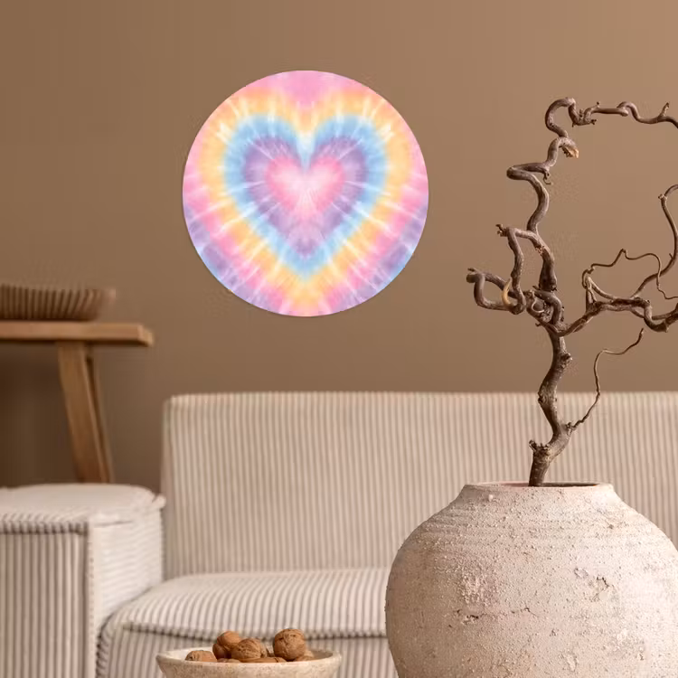 Behangcirkel - Hartvorm - Pastelkleuren - Tie Dye — 2