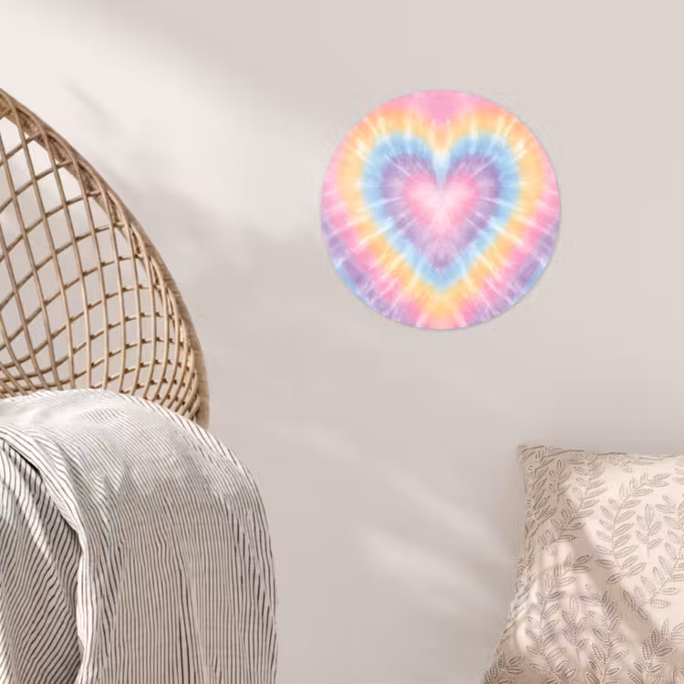Behangcirkel - Hartvorm - Pastelkleuren - Tie Dye — 5