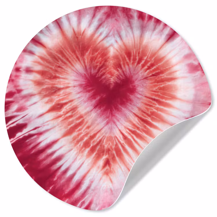 Behangcirkel - Hartvorm - Roze - Tie dye — 1