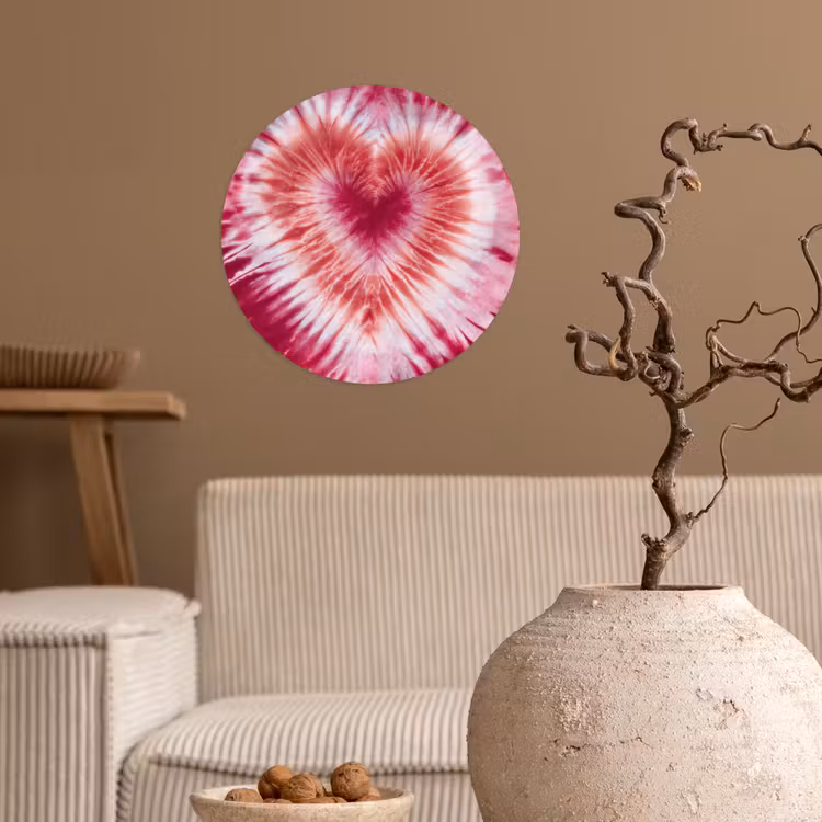 Behangcirkel - Hartvorm - Roze - Tie dye — 2