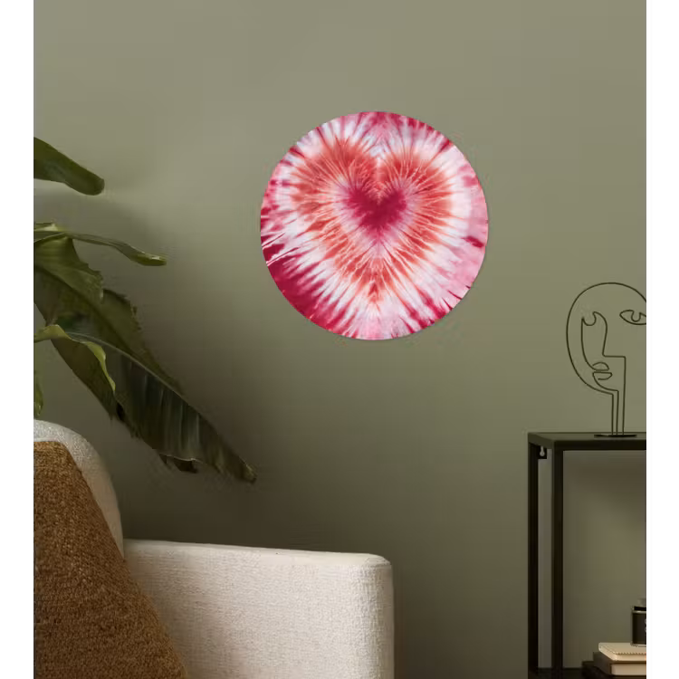 Behangcirkel - Hartvorm - Roze - Tie dye — 3