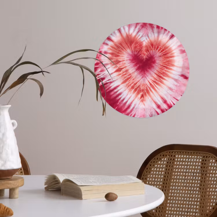 Behangcirkel - Hartvorm - Roze - Tie dye — 4