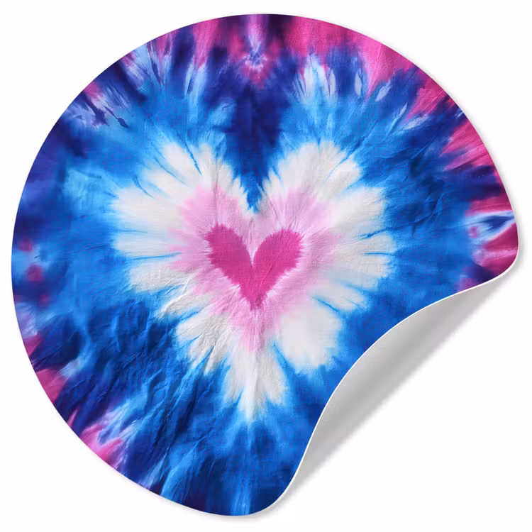 Behangcirkel - Hartvormig - Tie dye - Paars — 1