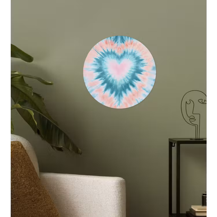 Behangcirkel - Hartvormig - Tie dye - Pasteltinten - Lichtgroen — 3