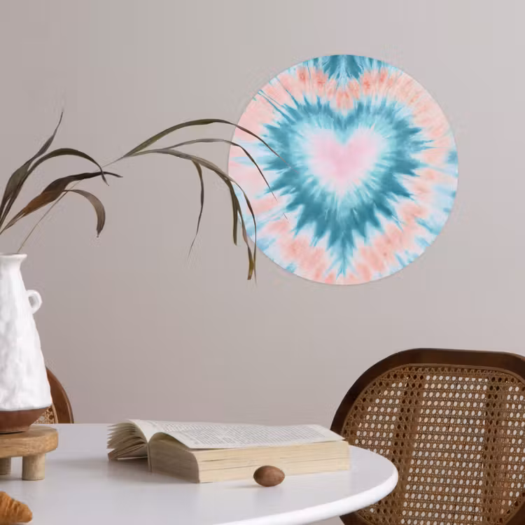 Behangcirkel - Hartvormig - Tie dye - Pasteltinten - Lichtgroen — 4