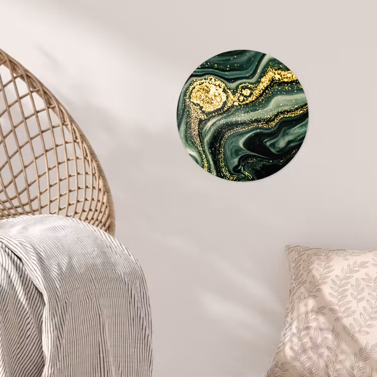 Behangcirkel - Marmer - Goud - Glitter - Groen - Marmerlook - Luxe — 5