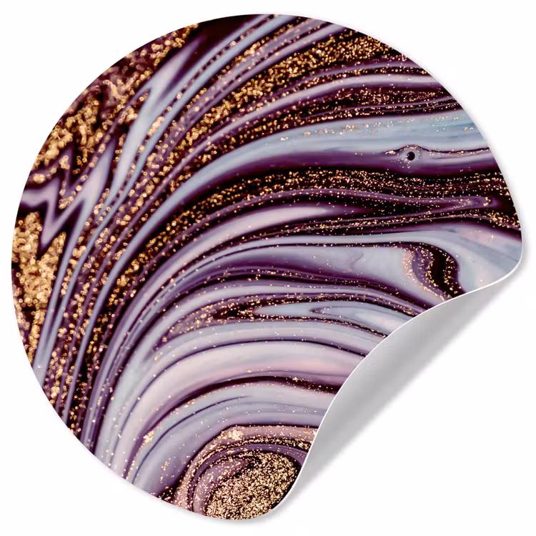 Behangcirkel - Marmer - Roze - Goud - Glitter - Marmerlook - Luxe — 1