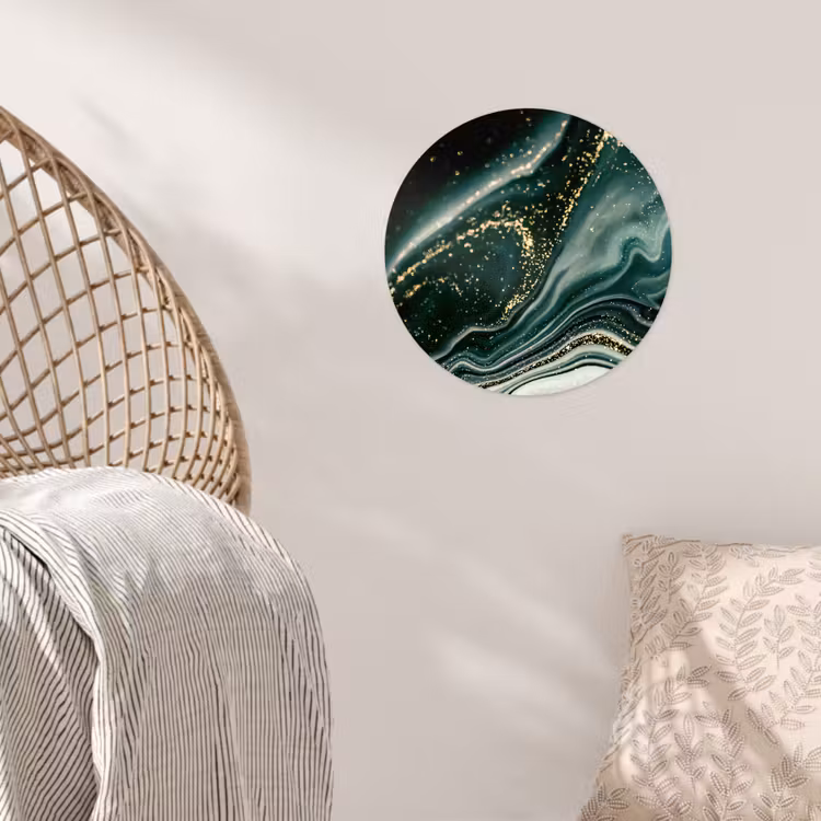 Behangcirkel - Marmerlook - Goud - Groen - Glitter - Design - Marmer — 5