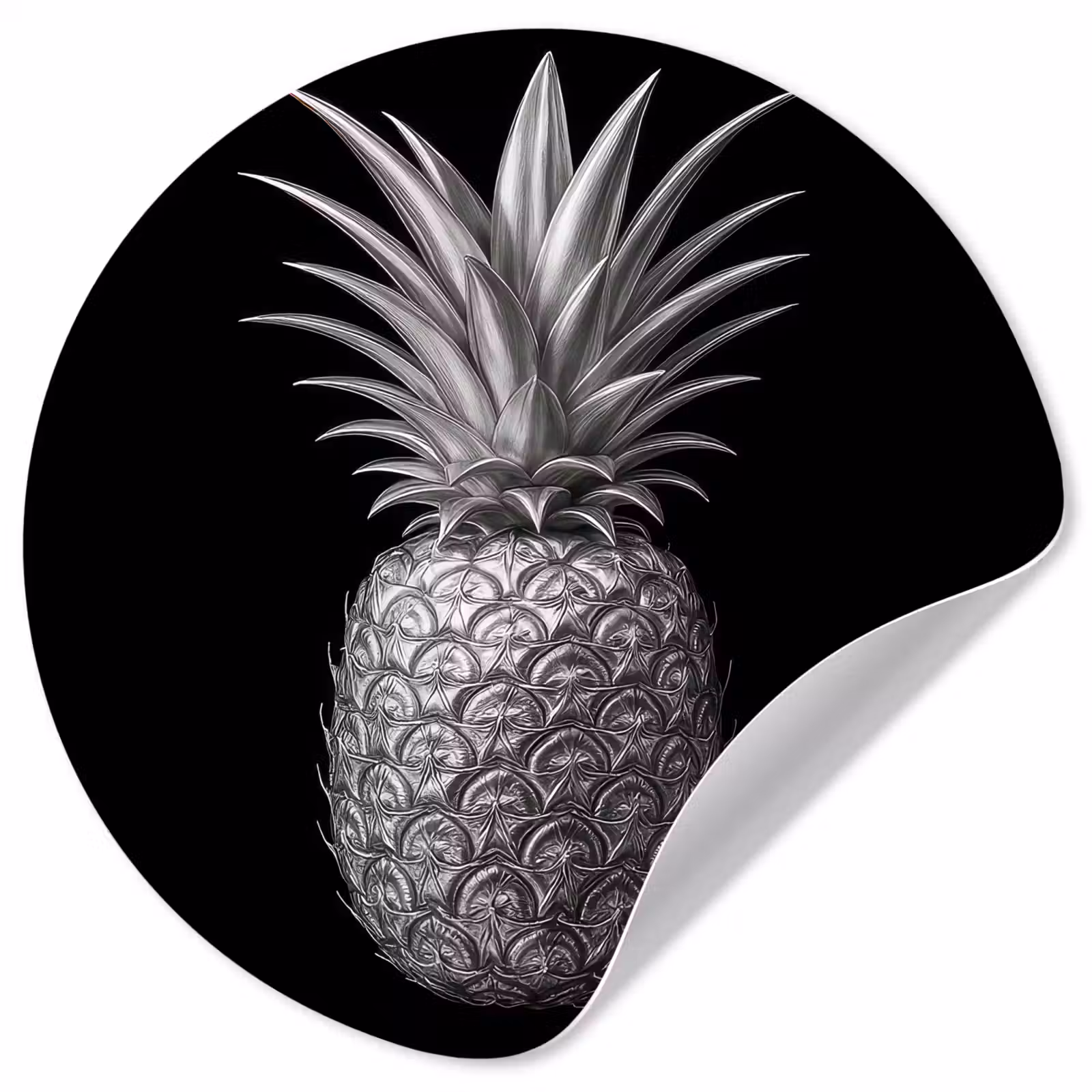 Behangcirkel - Ananas - Gedetailleerd - Bladeren — 1