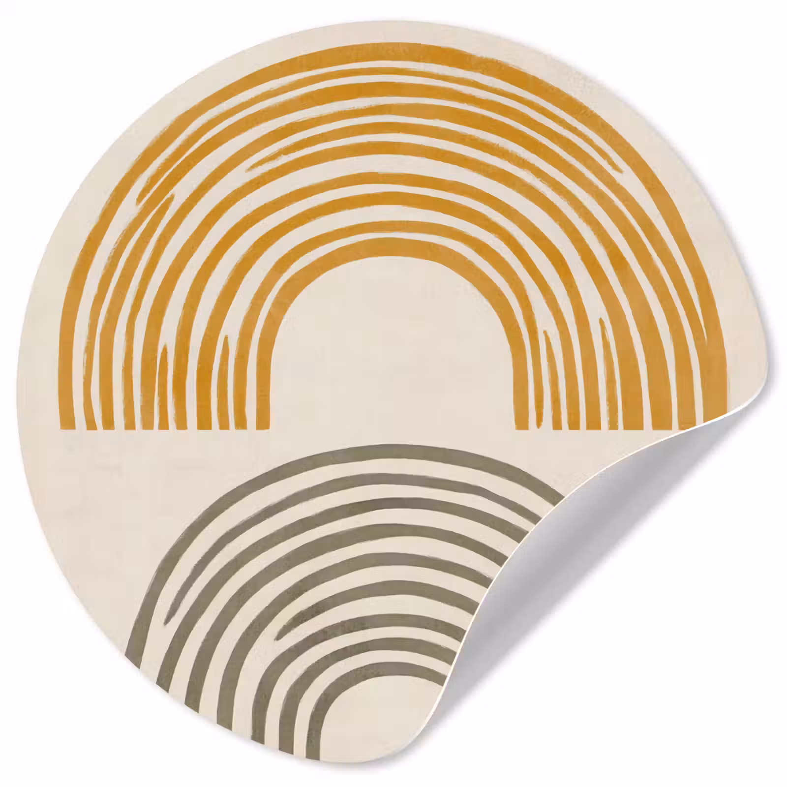 Behangcirkel - Bogen - Lijnen - Oranje - Minimalistisch — 1