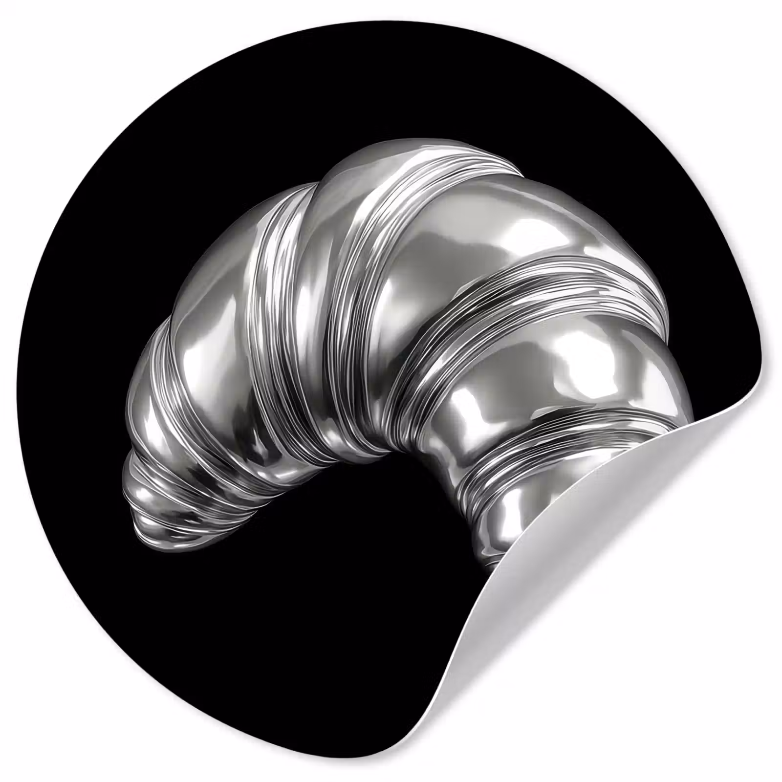 Behangcirkel - Croissant - Metaal - Zilver — 1