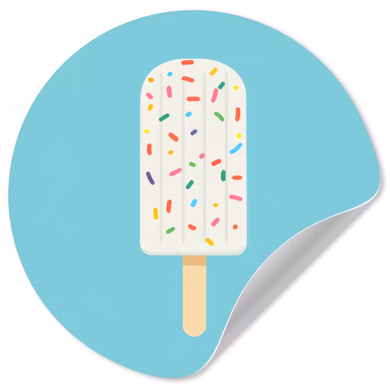 Behangcirkel - Ijsje - Stokje - Sprinkles - Lichtblauw — 1