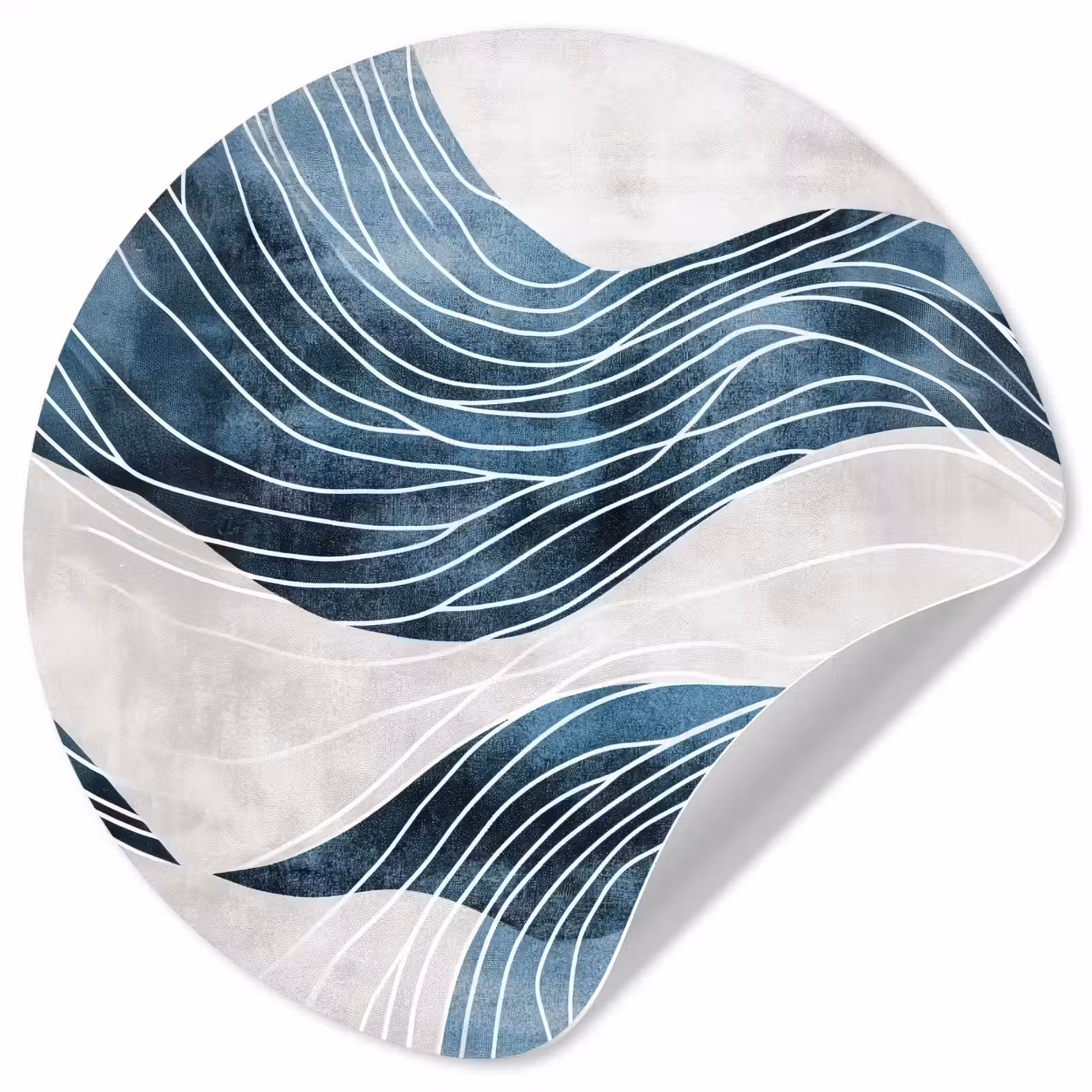 Behangcirkel - Lijnen - Golven - Abstract - Blauw — 1