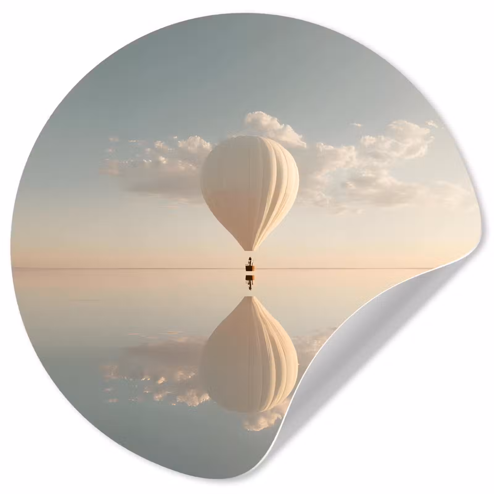 Behangcirkel - Luchtballon - Wolken - Water - Blauw — 1