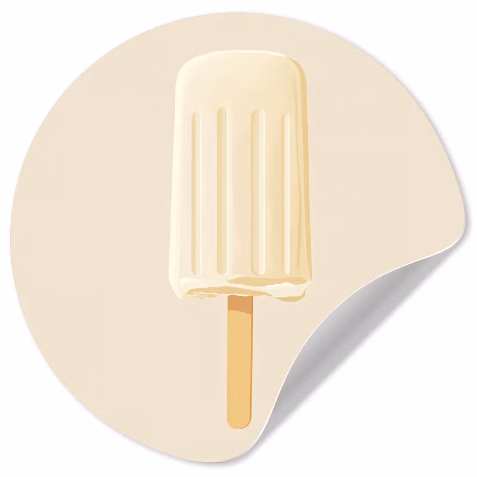 Behangcirkel - Minimalistisch - Waterijsje - Stokje - Beige — 1