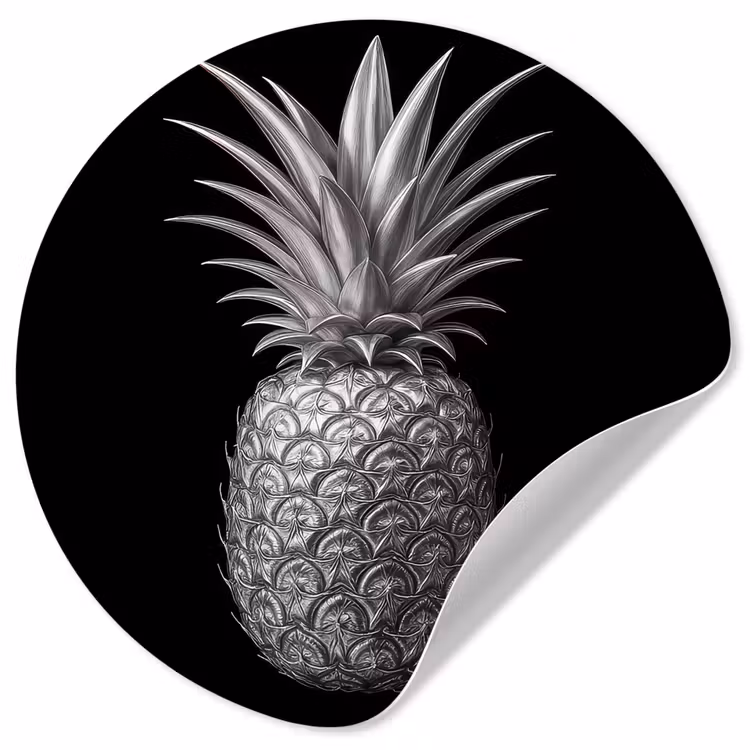 Behangcirkel - Ananas - Gedetailleerd - Bladeren — 1