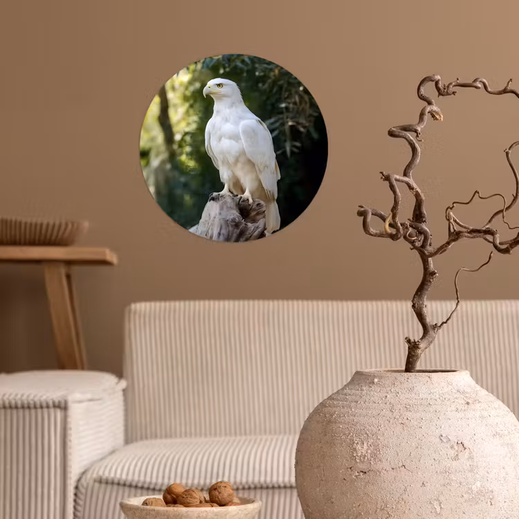 Behangcirkel - Arend - Hout - Wit - Planten — 2