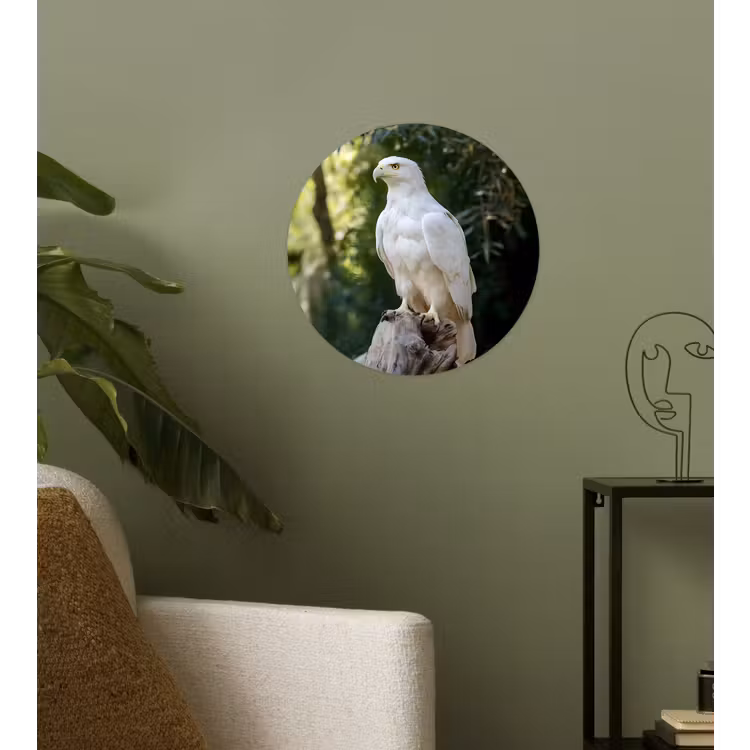 Behangcirkel - Arend - Hout - Wit - Planten — 3