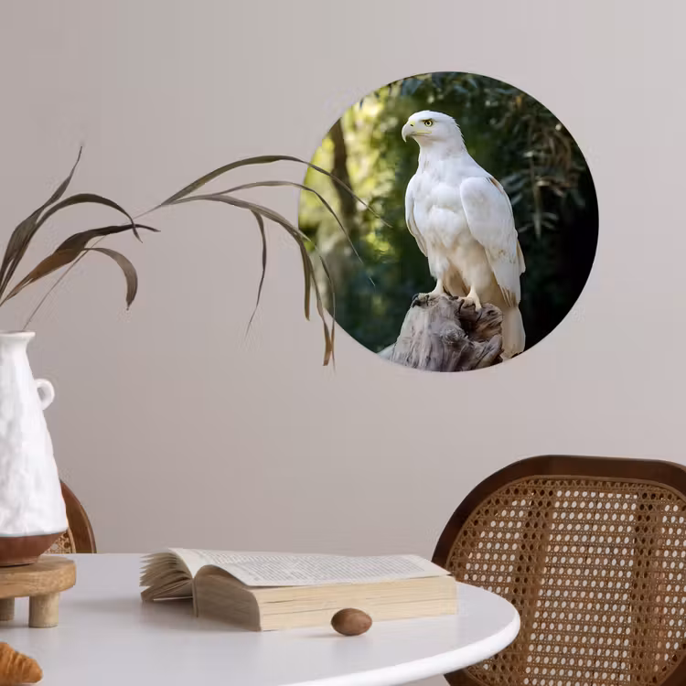 Behangcirkel - Arend - Hout - Wit - Planten — 4