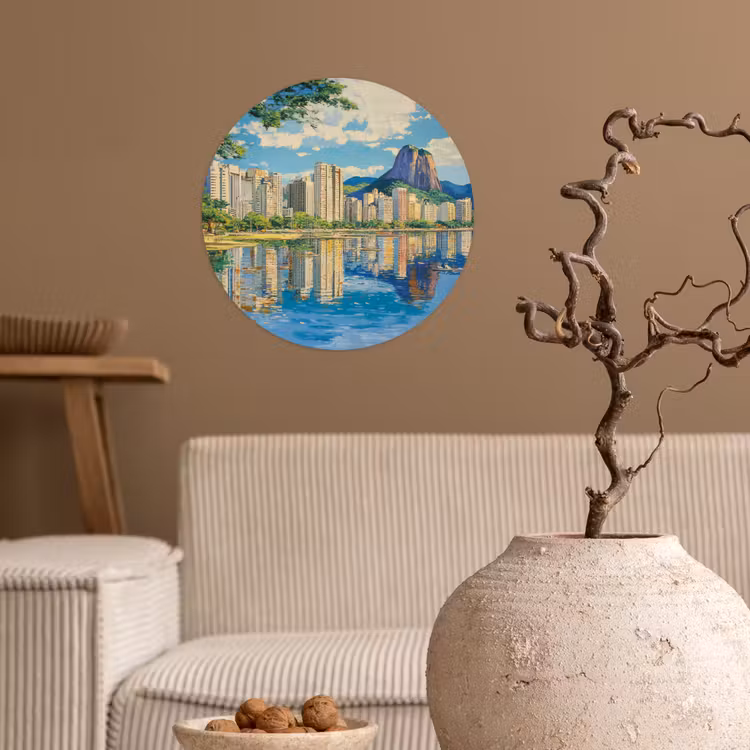 Behangcirkel - Berg - Skyline - Strand - Water — 2