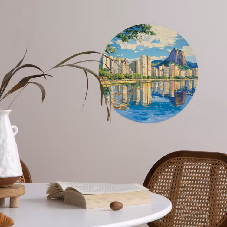 Behangcirkel - Berg - Skyline - Strand - Water — 4