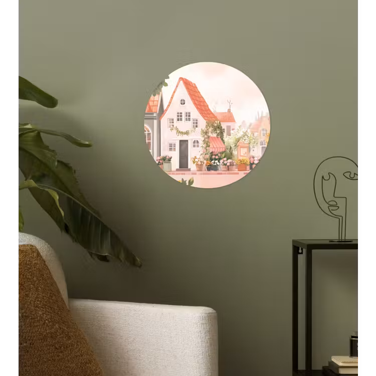 Behangcirkel - Bloemen - Huizen - Dorp — 3